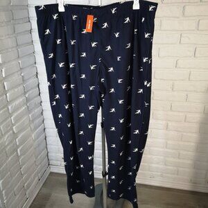 NWT Joe Fresh Men's Size XXL Navy w/ White Print Flannel Lounge Pants
